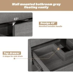 18 In. W X 19 In. H Bath Vanity In Gray With MDF Vanity Top In Black With Black Basin (1*Sink) 15 18 In. W X 19 In. H Bath Vanity In Gray With MDF Vanity Top In Black With Black Basin (1*Sink) -FURITURE SALE SHOP tahanbath bathroom vanities with tops q xuyan k2152 b 1f 1000