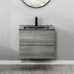 18 In. W X 19 In. H Bath Vanity In Gray With MDF Vanity Top In Black With Black Basin (1*Sink) 18 18 In. W X 19 In. H Bath Vanity In Gray With MDF Vanity Top In Black With Black Basin (1*Sink) -FURITURE SALE SHOP tahanbath bathroom vanities with tops q xuyan k2152 b 76 1000