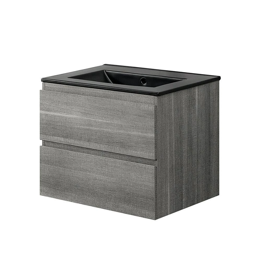 18 In. W X 19 In. H Bath Vanity In Gray With MDF Vanity Top In Black With Black Basin (1*Sink) 4 18 In. W X 19 In. H Bath Vanity In Gray With MDF Vanity Top In Black With Black Basin (1*Sink) - Image 4