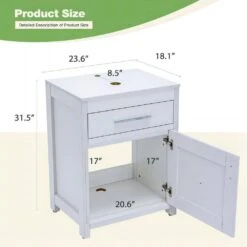 18 In. W Bathroom Modern Pedestal Vanity, Sink Storage Cabinet -FURITURE SALE SHOP tahanbath bathroom vanities with tops q xuyan k2160wh 76 1000