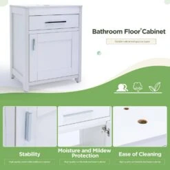 18 In. W Bathroom Modern Pedestal Vanity, Sink Storage Cabinet -FURITURE SALE SHOP tahanbath bathroom vanities with tops q xuyan k2160wh c3 1000