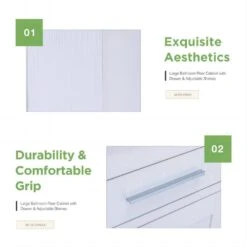 18 In. W Bathroom Modern Pedestal Vanity, Sink Storage Cabinet -FURITURE SALE SHOP tahanbath bathroom vanities with tops q xuyan k2160wh fa 1000