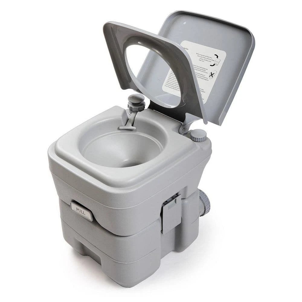 Travel Outdoor Non-Electric 5 Gal. Camping Portable Toilet, Flush Potty Waterless Toilet 1 Travel Outdoor Non-Electric 5 Gal. Camping Portable Toilet, Flush Potty Waterless Toilet