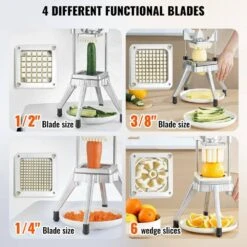 Vegetable Fruit Chopper: Stainless Steel French Fry Cutter With 4-Blades And Tray -FURITURE SALE SHOP tahanbath food choppers z t3342p311740 4f 1000