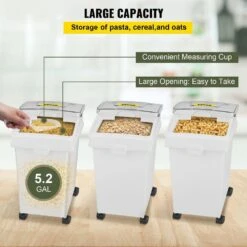 3-Piece 5.2 Gal. Ingredient Storage Bins-PP Flour Bins With Wheels, Scoop And Sliding Lid (White) 11 3-Piece 5.2 Gal. Ingredient Storage Bins-PP Flour Bins With Wheels, Scoop And Sliding Lid (White) -FURITURE SALE SHOP tahanbath food storage containers z d0102hq4b9w 4f 1000