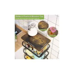 4 Tier Fruit Storage Basket, Fruit Vegetable Cart With Solid Wood, Kitchen Storage Rack With Rollers For Pantry -FURITURE SALE SHOP tahanbath fruit baskets z d0102hqtw6y 44 1000