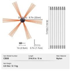 26 Ft. Chimney Sweep Kit With 8-Flexible Rods And 360° Brush-Fireplace Flue Cleaner 18 26 Ft. Chimney Sweep Kit With 8-Flexible Rods And 360° Brush-Fireplace Flue Cleaner -FURITURE SALE SHOP tahanbath plumbing brushes z d0102hq4j7w 76 1000