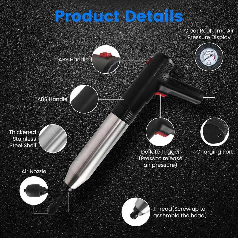 High-Pressure Electric Toilet Plunger With Pressure Display-Drain Clog Remover For Bathrooms And Kitchens 10 High-Pressure Electric Toilet Plunger With Pressure Display-Drain Clog Remover For Bathrooms And Kitchens - Image 10