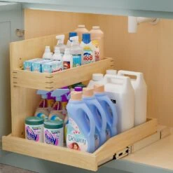 22.5"x21" 2-Tier Soft-Close Left Pull-Out Organizer With U-Bracket: Kitchen & Bathroom Under-Sink Storage -FURITURE SALE SHOP tahanbath pull out cabinet drawers z t3210p277245 fa 1000