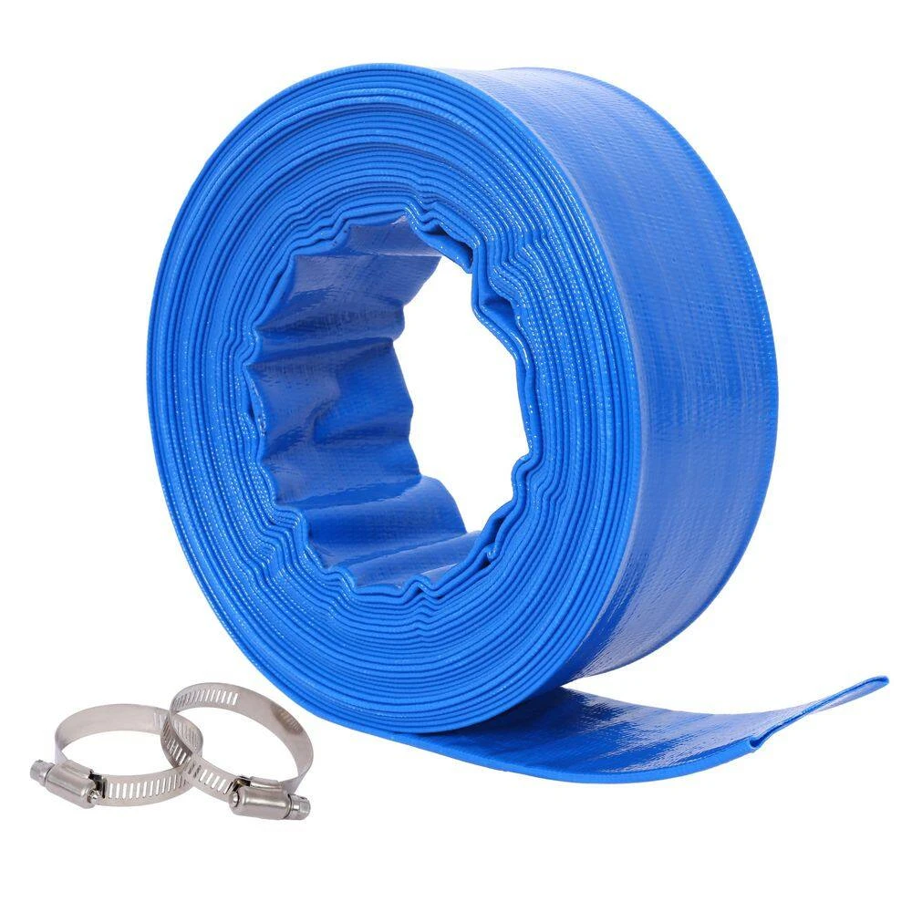 1-1/2 In. X 50 Ft. Blue Heavy Duty PVC Pool Backwash Hose Sewage/Effluent Accessory 2 1-1/2 In. X 50 Ft. Blue Heavy Duty PVC Pool Backwash Hose Sewage/Effluent Accessory - Image 2