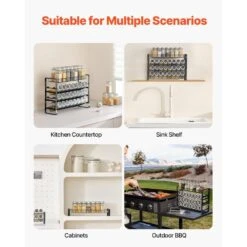 Spice Rack Organizer For Cabinet Kitchen Countertop Seasoning Organizer 18 X 11 In. -FURITURE SALE SHOP tahanbath spice racks z d010277ux7j 76 1000