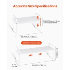 2 Tier Cabinet Organizer Shelf Counter Shelves Steel Kitchen Storage Spice Rack In White -FURITURE SALE SHOP tahanbath spice racks z d010277uxm8 4f 1000