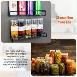 4-Pack Strong Magnetic Spice Rack Organizer-Fridge/Microwave Storage Shelves -FURITURE SALE SHOP tahanbath spice racks z d0102hga04g 4f 1000
