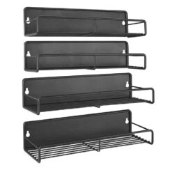 4-Pack Strong Magnetic Spice Rack Organizer-Fridge/Microwave Storage Shelves