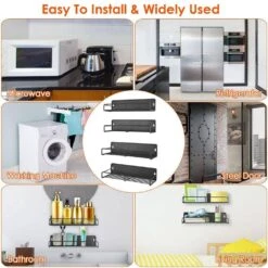 4-Pack Strong Magnetic Spice Rack Organizer-Fridge/Microwave Storage Shelves -FURITURE SALE SHOP tahanbath spice racks z d0102hga04g 76 1000