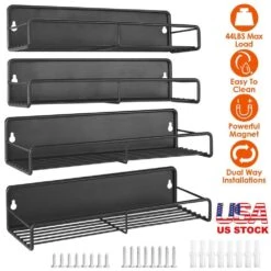 4-Pack Strong Magnetic Spice Rack Organizer-Fridge/Microwave Storage Shelves -FURITURE SALE SHOP tahanbath spice racks z d0102hga04g c3 1000