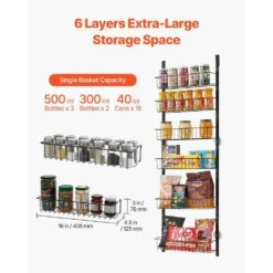 6-Tier Over The Door Pantry Organizer Hanging Storage Rack Adjustable Kitchen 17 6-Tier Over The Door Pantry Organizer Hanging Storage Rack Adjustable Kitchen -FURITURE SALE SHOP tahanbath spice racks z d0102x3g7pa fa 1000