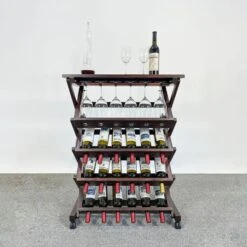26-Bottles Freestanding Wine Rack, Wine Storage Rack, Freestanding Display Rack For Kitchen, Pantry, Cellar, Walnut 16 26-Bottles Freestanding Wine Rack, Wine Storage Rack, Freestanding Display Rack For Kitchen, Pantry, Cellar, Walnut -FURITURE SALE SHOP tahanbath wine racks z w2221p191954 1f 1000