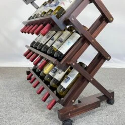 26-Bottles Freestanding Wine Rack, Wine Storage Rack, Freestanding Display Rack For Kitchen, Pantry, Cellar, Walnut 15 26-Bottles Freestanding Wine Rack, Wine Storage Rack, Freestanding Display Rack For Kitchen, Pantry, Cellar, Walnut -FURITURE SALE SHOP tahanbath wine racks z w2221p191954 4f 1000