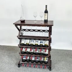 26-Bottles Freestanding Wine Rack, Wine Storage Rack, Freestanding Display Rack For Kitchen, Pantry, Cellar, Walnut 18 26-Bottles Freestanding Wine Rack, Wine Storage Rack, Freestanding Display Rack For Kitchen, Pantry, Cellar, Walnut -FURITURE SALE SHOP tahanbath wine racks z w2221p191954 fa 1000