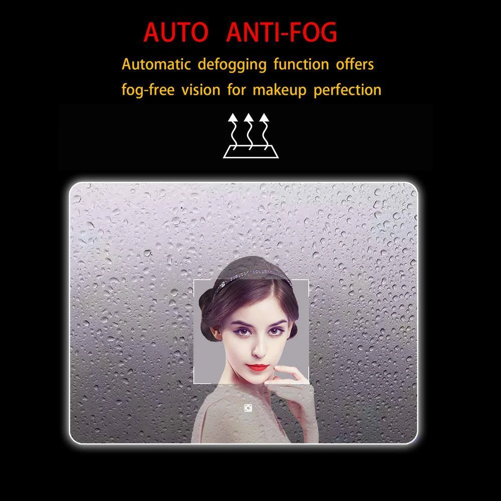 36 In. W X 28 In. H Frameless Rectangular Wall Mounted Bathroom Vanity Mirror In Transparent With LED Lighting 10 36 In. W X 28 In. H Frameless Rectangular Wall Mounted Bathroom Vanity Mirror In Transparent With LED Lighting - Image 10