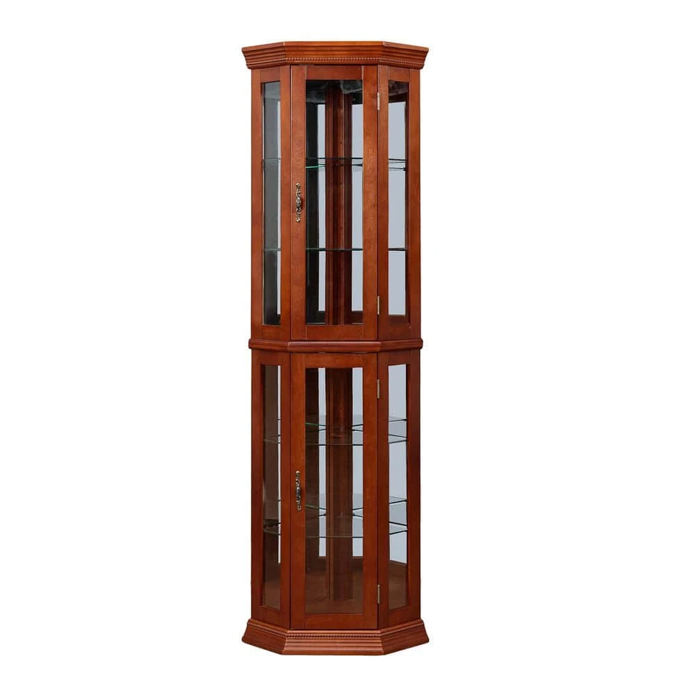 16 In. W X 21.50 In. D X 69.75 In. H Walnut MDF Freestanding Linen Cabinet With Lights And Glass Shelve In Walnut 5 16 In. W X 21.50 In. D X 69.75 In. H Walnut MDF Freestanding Linen Cabinet With Lights And Glass Shelve In Walnut - Image 5