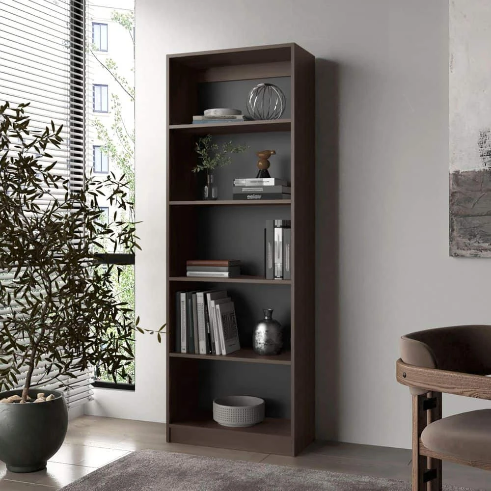 11.80 In. W X 24.70 In. D X 71 In. H Brown Wood Freestanding Linen Cabinet W/5-Shelves In Walnut 6 11.80 In. W X 24.70 In. D X 71 In. H Brown Wood Freestanding Linen Cabinet W/5-Shelves In Walnut - Image 6