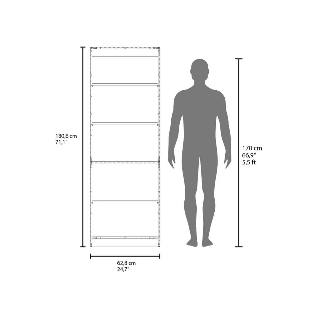 11.80 In. W X 24.70 In. D X 71 In. H Brown Wood Freestanding Linen Cabinet W/5-Shelves In Walnut 4 11.80 In. W X 24.70 In. D X 71 In. H Brown Wood Freestanding Linen Cabinet W/5-Shelves In Walnut - Image 4