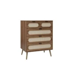 5-Drawer Cabinet, Accent Storage Cabinet, Suitable For Living Room, Bedroom, Dining Room, Study In Walnut -FURITURE SALE SHOP walnut tahanbath pantry organizers z w2275p149111 1f 1000