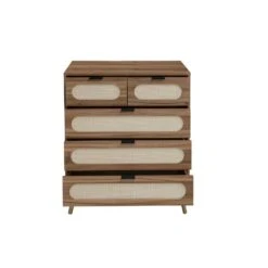 5-Drawer Cabinet, Accent Storage Cabinet, Suitable For Living Room, Bedroom, Dining Room, Study In Walnut -FURITURE SALE SHOP walnut tahanbath pantry organizers z w2275p149111 4f 1000