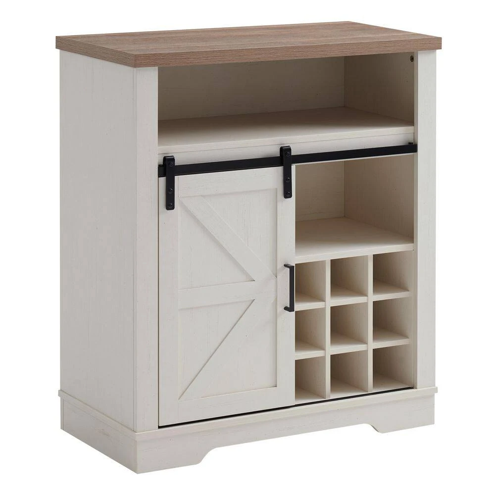 Small Storage Cabinet With Sliding Barn Door And Wine Shelf 5 Small Storage Cabinet With Sliding Barn Door And Wine Shelf - Image 5
