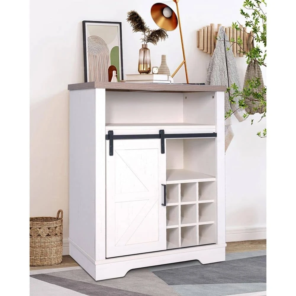 Small Storage Cabinet With Sliding Barn Door And Wine Shelf 1 Small Storage Cabinet With Sliding Barn Door And Wine Shelf