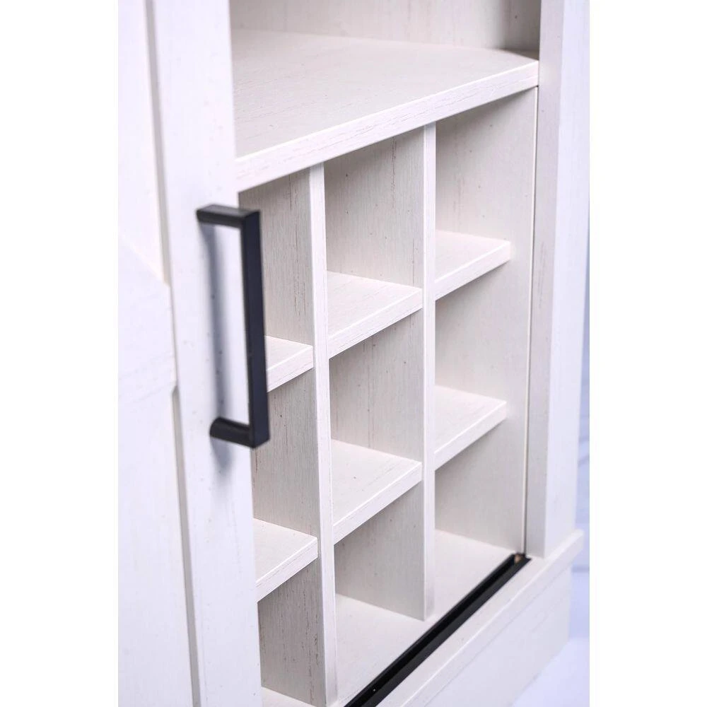 Small Storage Cabinet With Sliding Barn Door And Wine Shelf 2 Small Storage Cabinet With Sliding Barn Door And Wine Shelf - Image 2