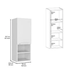 11.81 In. W X 10.04 In. D X 32.17 In. H Bathroom Storage Wall Cabinet In White -FURITURE SALE SHOP white tahanbath bathroom wall cabinets z b092122814 4f 1000