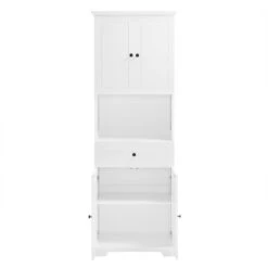 13.80 In. W X 23.60 In. D X 67.70 In. H Bathroom Storage Wall Cabinet In White -FURITURE SALE SHOP white tahanbath bathroom wall cabinets z n725p188459k 76 1000