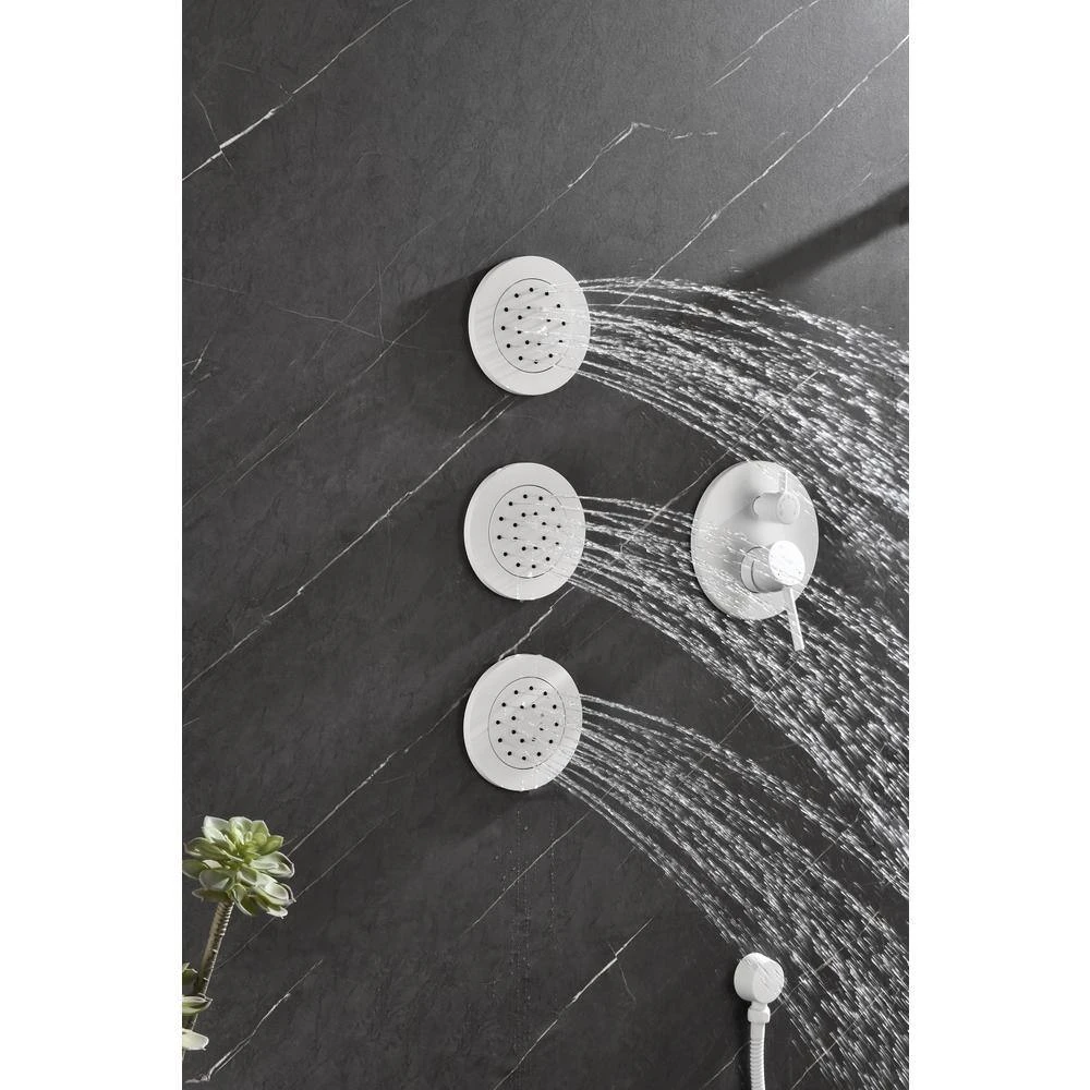 Single-Handle Claw Foot Tub Faucet With Hand Shower Body Shower Bodyspray (White - 3pcs) In. White 7 Single-Handle Claw Foot Tub Faucet With Hand Shower Body Shower Bodyspray (White - 3pcs) In. White - Image 7