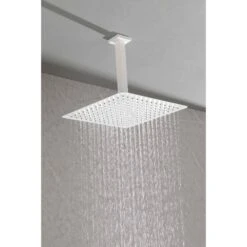 1-Spray 16 In. Dual Shower Head System Ceiling Mounted Shower 2.5 GPM In White -FURITURE SALE SHOP white tahanbath dual shower heads y w2287 141613 44 1000