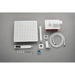 1-Spray 16 In. Dual Shower Head System Ceiling Mounted Shower 2.5 GPM In White -FURITURE SALE SHOP white tahanbath dual shower heads y w2287 141613 4f 1000