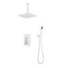 1-Spray 16 In. Dual Shower Head System Ceiling Mounted Shower 2.5 GPM In White