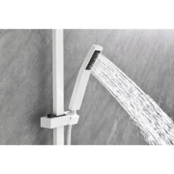 Wall Mounted Waterfall Rain Shower System With 3 Body Sprays And Handheld Shower 10 Wall Mounted Waterfall Rain Shower System With 3 Body Sprays And Handheld Shower -FURITURE SALE SHOP white tahanbath dual shower heads z w1272 120068 4f 1000
