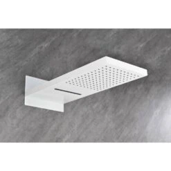 Wall Mounted Waterfall Rain Shower System With 3 Body Sprays And Handheld Shower 14 Wall Mounted Waterfall Rain Shower System With 3 Body Sprays And Handheld Shower -FURITURE SALE SHOP white tahanbath dual shower heads z w1272 120068 76 1000