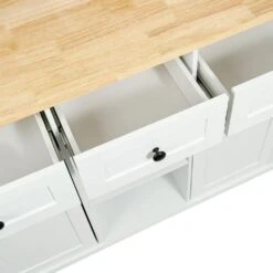 White Kitchen Cart With Rubber Wood Drop-Leaf Countertop, 3 Drawers, Cabinet Storage And 5 Wheels 24 White Kitchen Cart With Rubber Wood Drop-Leaf Countertop, 3 Drawers, Cabinet Storage And 5 Wheels -FURITURE SALE SHOP white tahanbath kitchen carts z wf298028aaw 4f 1000