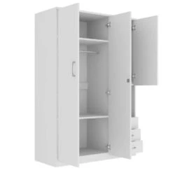 20 In. W X 47.20 In. D X 68.90 In. H White Particle Board Freestanding Linen Cabinet W/Shelves And 3-Drawers In White -FURITURE SALE SHOP white tahanbath linen cabinets ct xl 000011k 1f 1000