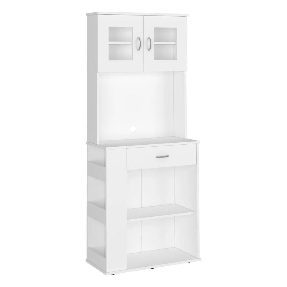 27.50 In. W X 13.70 In. D X 66.90 In. H White Particle Board Freestanding Linen Cabinet With 2 Storage Shelves In White 4 27.50 In. W X 13.70 In. D X 66.90 In. H White Particle Board Freestanding Linen Cabinet With 2 Storage Shelves In White - Image 4