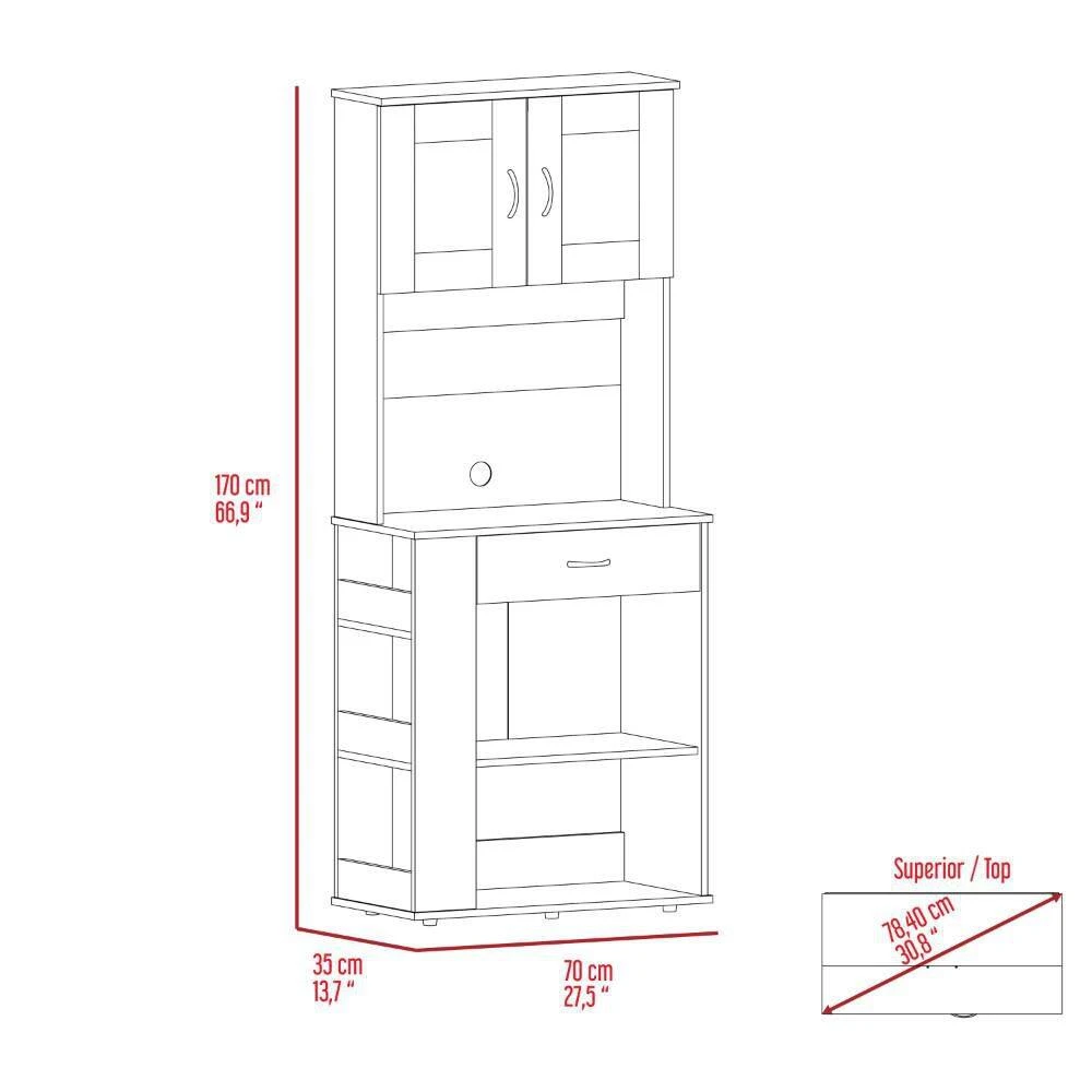 27.50 In. W X 13.70 In. D X 66.90 In. H White Particle Board Freestanding Linen Cabinet With 2 Storage Shelves In White 3 27.50 In. W X 13.70 In. D X 66.90 In. H White Particle Board Freestanding Linen Cabinet With 2 Storage Shelves In White - Image 3