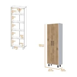 23.62 In. W X 11.81 In. D X 71.10 In. H White Wood Freestanding Linen Cabinet With 5-Shelves And 2-Door In White -FURITURE SALE SHOP white tahanbath linen cabinets ct xl p148774 4f 1000