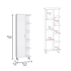 20.90 In. W X 21 In. D X 62.90 In. H White Wood Freestanding Linen Cabinet With 4 Open Shelves In White -FURITURE SALE SHOP white tahanbath linen cabinets ct xl p173170 c3 1000