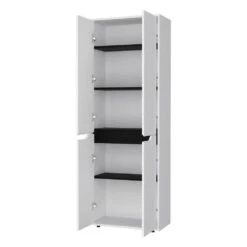 11.80 In. W X 23.60 In. D X 66.90 In. H White Wood Freestanding Linen Cabinet With 5-Shelves In White -FURITURE SALE SHOP white tahanbath linen cabinets ct xl p175069 4f 1000
