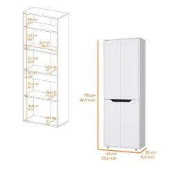 11.80 In. W X 23.60 In. D X 66.90 In. H White Wood Freestanding Linen Cabinet With 5-Shelves In White -FURITURE SALE SHOP white tahanbath linen cabinets ct xl p175069 c3 1000