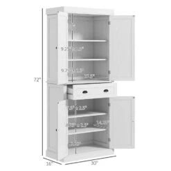 16 In. W X 30 In. D X 72.50 In. H White Particle Board Freestanding Linen Cabinet With 3 Shelves And Drawer In White -FURITURE SALE SHOP white tahanbath linen cabinets ct xl p200697 c3 1000